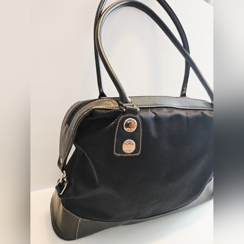 Etienne Aigner Shoulder Bag Black With Leather Accents & Silver Hardware 36008 - Picture 6 of 16